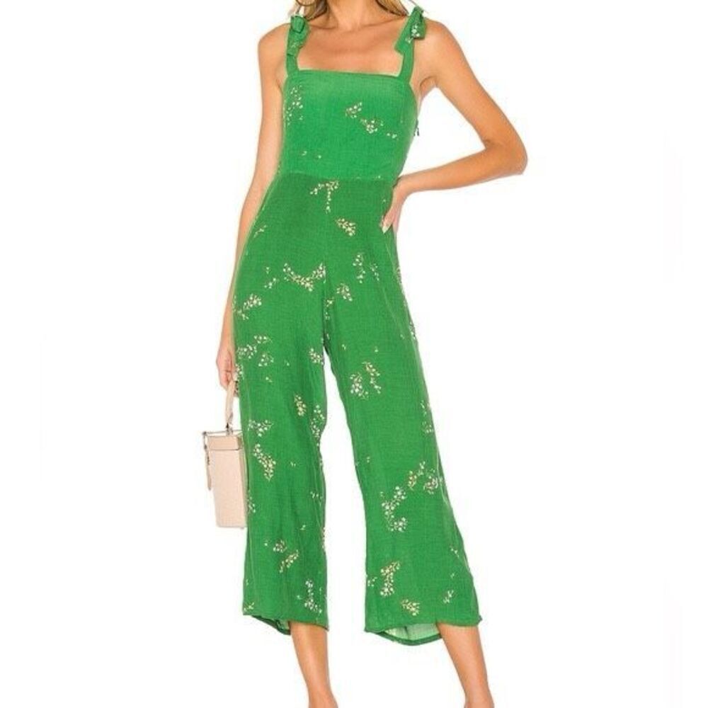 Faithful the brand Green Elsa Jumpsuit in Myrtille floral size medium